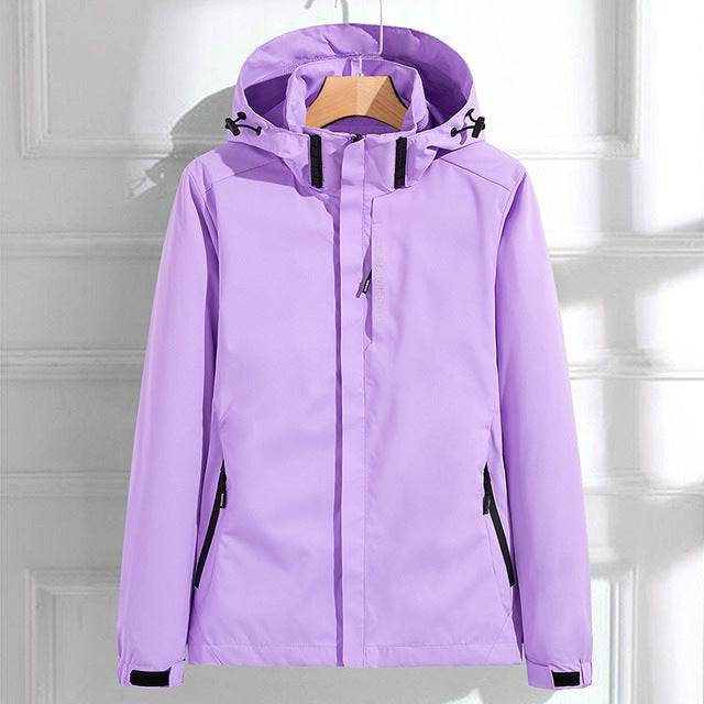 Lia | Women's Elegant Rain Jacket Hood Details Functionality
