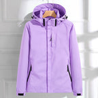 Lia | Women's Elegant Rain Jacket Hood Details Functionality