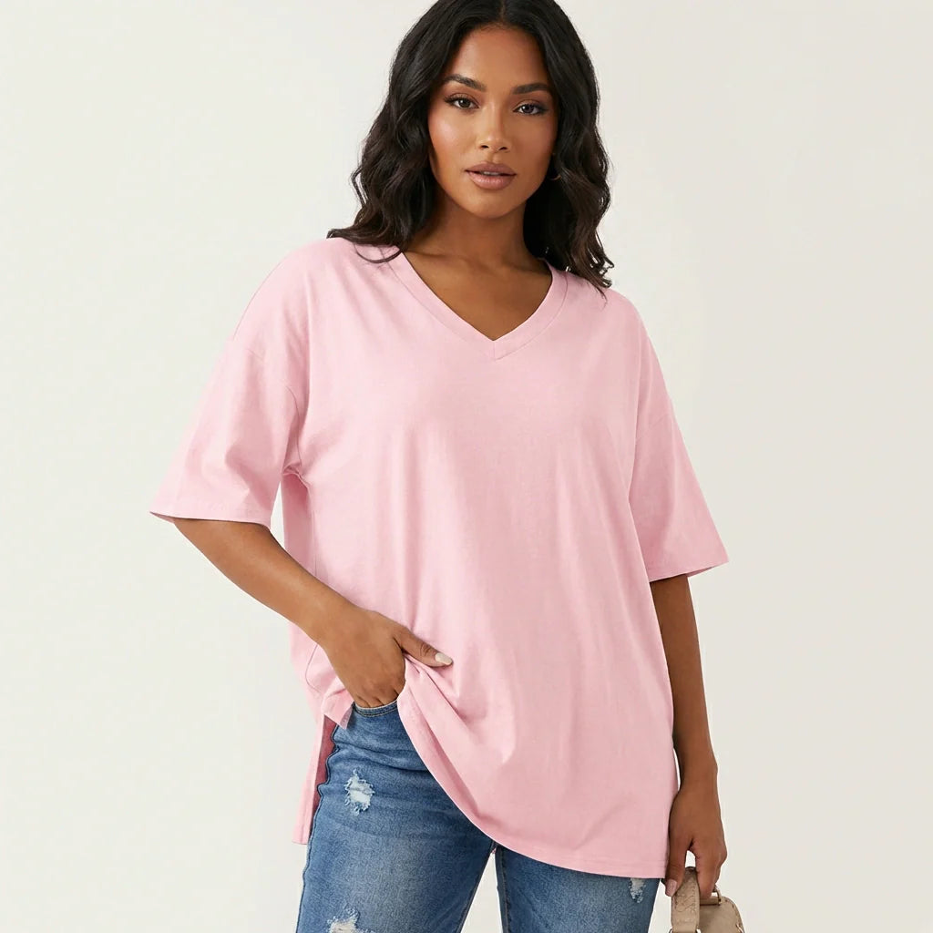 Livy | Women's Oversized V-Neck T-Shirt