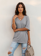 Livy | Women's Oversized V-Neck T-Shirt