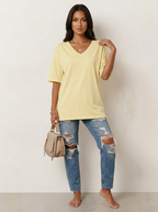 Livy | Women's Oversized V-Neck T-Shirt