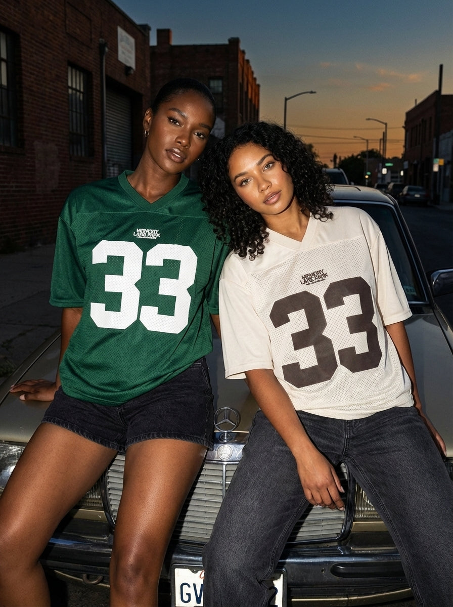 Oversized Y2K Jersey T-Shirt with Number Print - Elena