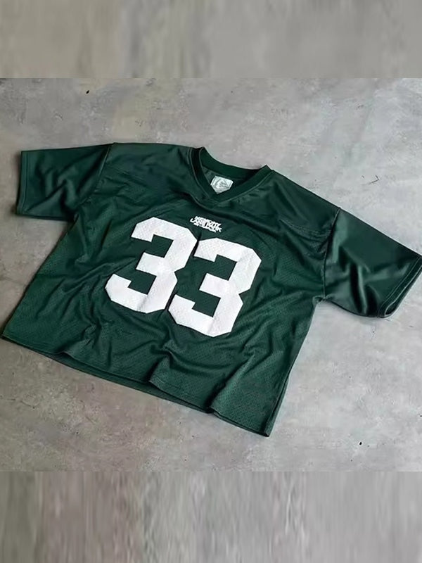 Oversized Y2K Jersey T-Shirt with Number Print - Elena