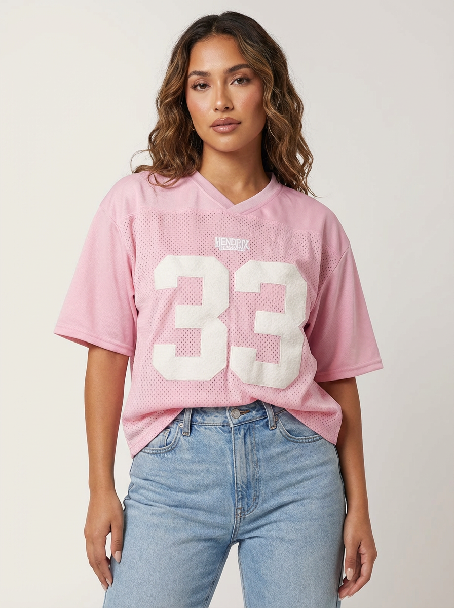 Oversized Y2K Jersey T-Shirt with Number Print - Elena