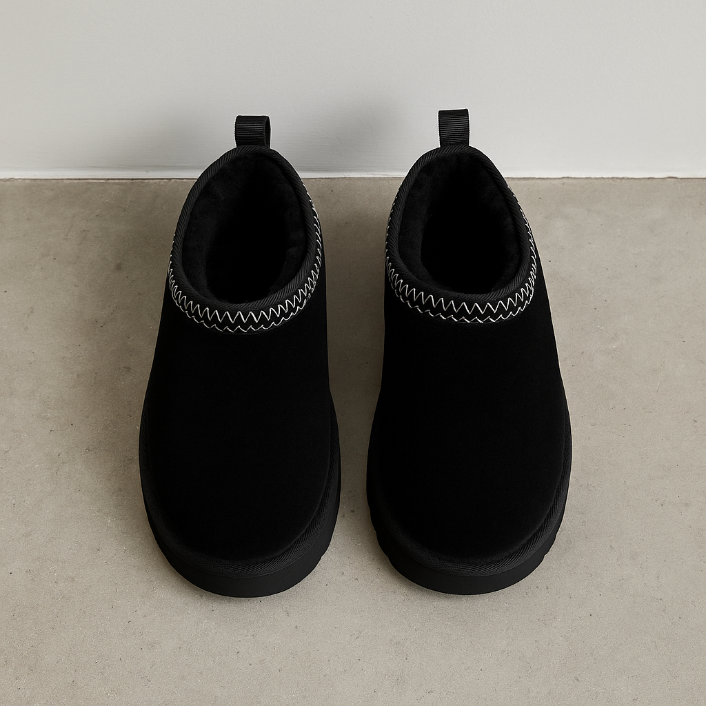 Platform Slippers with Plush Lining