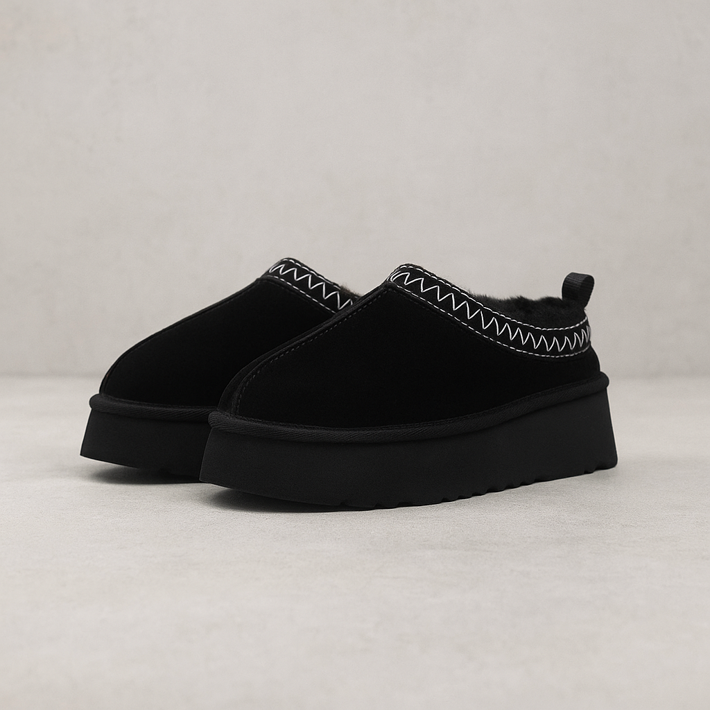 Platform Slippers with Plush Lining