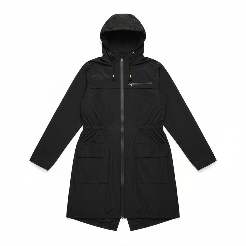 Lia | Women's Long Rain Jacket with Hood – Weatherproof & Functional
