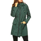 Lia | Women's Long Rain Jacket with Hood – Weatherproof & Functional