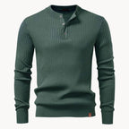 Liam Men's - Tailored Sweater with Round Neck and Button Closure