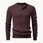 Liam Men's - Tailored Sweater with Round Neck and Button Closure