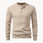 Liam Men's - Tailored Sweater with Round Neck and Button Closure