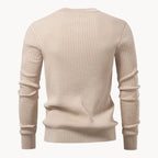 Liam Men's - Tailored Sweater with Round Neck and Button Closure