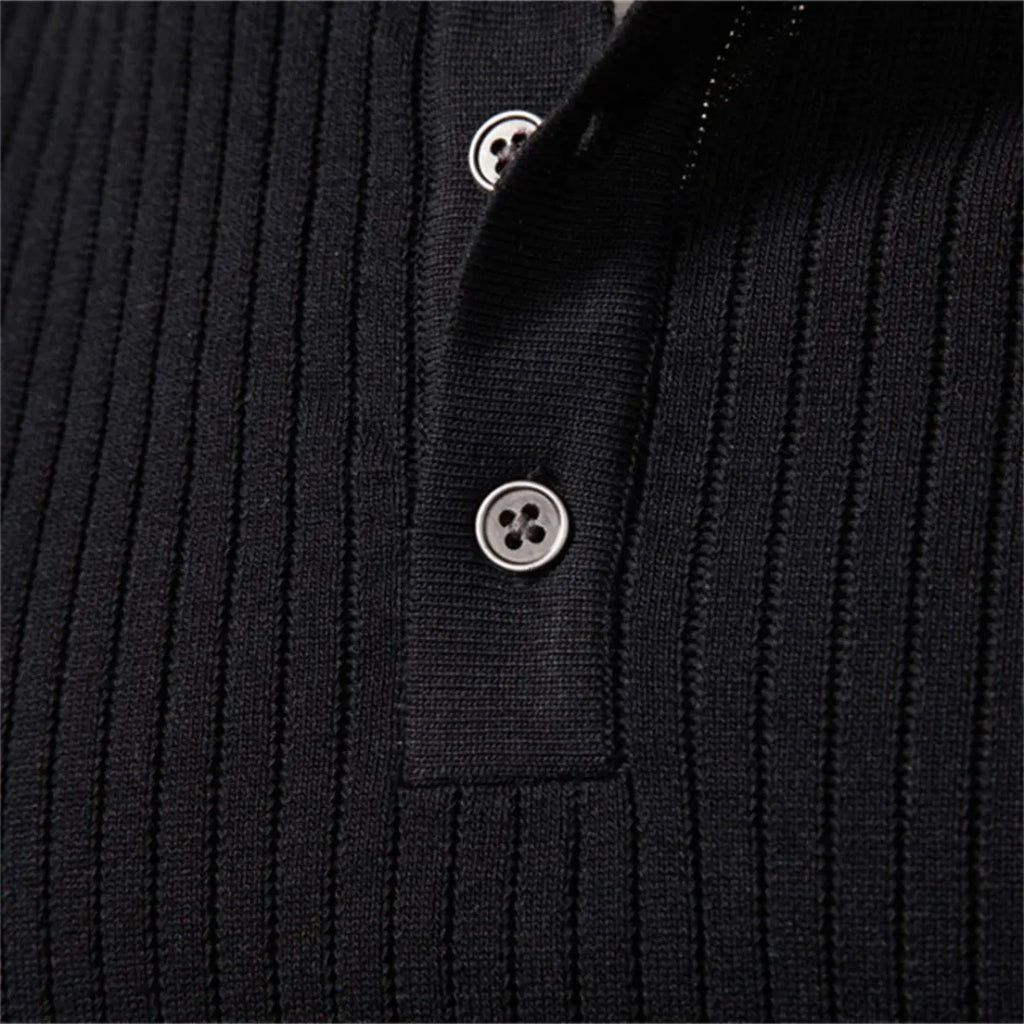Liam Men's - Tailored Sweater with Round Neck and Button Closure