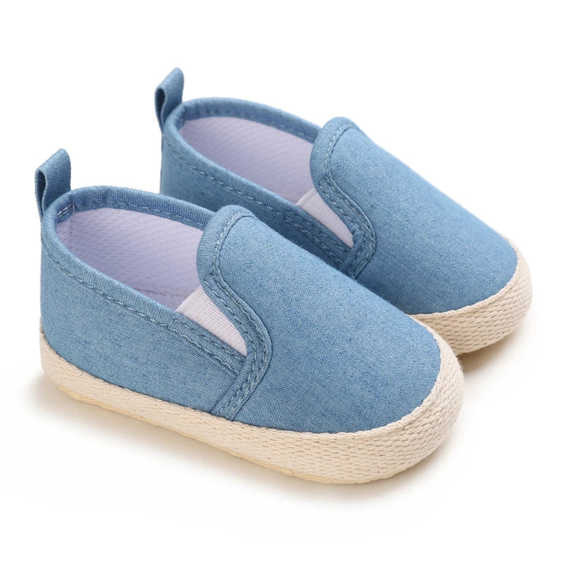 ISA | 4-color toddler non-slip baby shoes baby canvas classic sneakers newborn sports shoes baby boys girls first walker shoes
