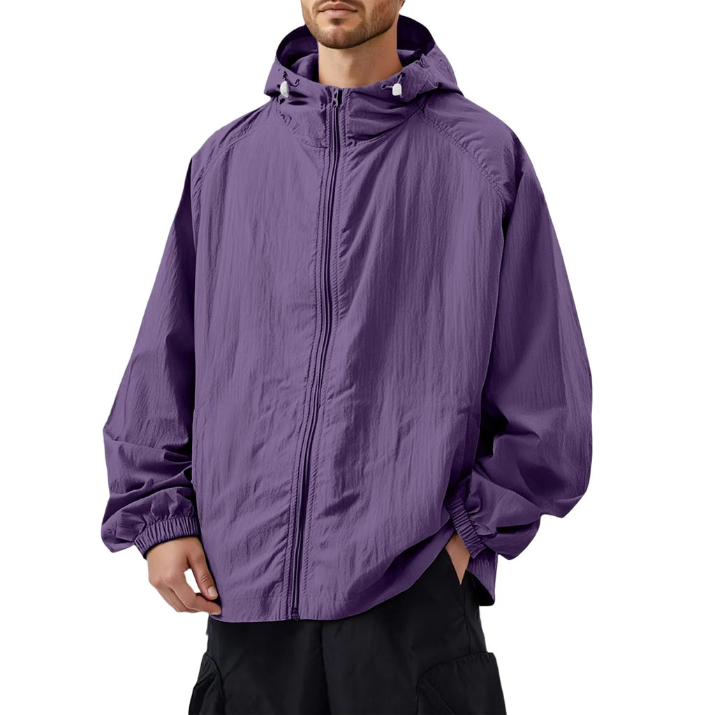 Liam | Men's Outdoor Casual Loose Sun Protection Clothing Punch Coat Waterproof Quick-Drying Loose Hooded Jacket.