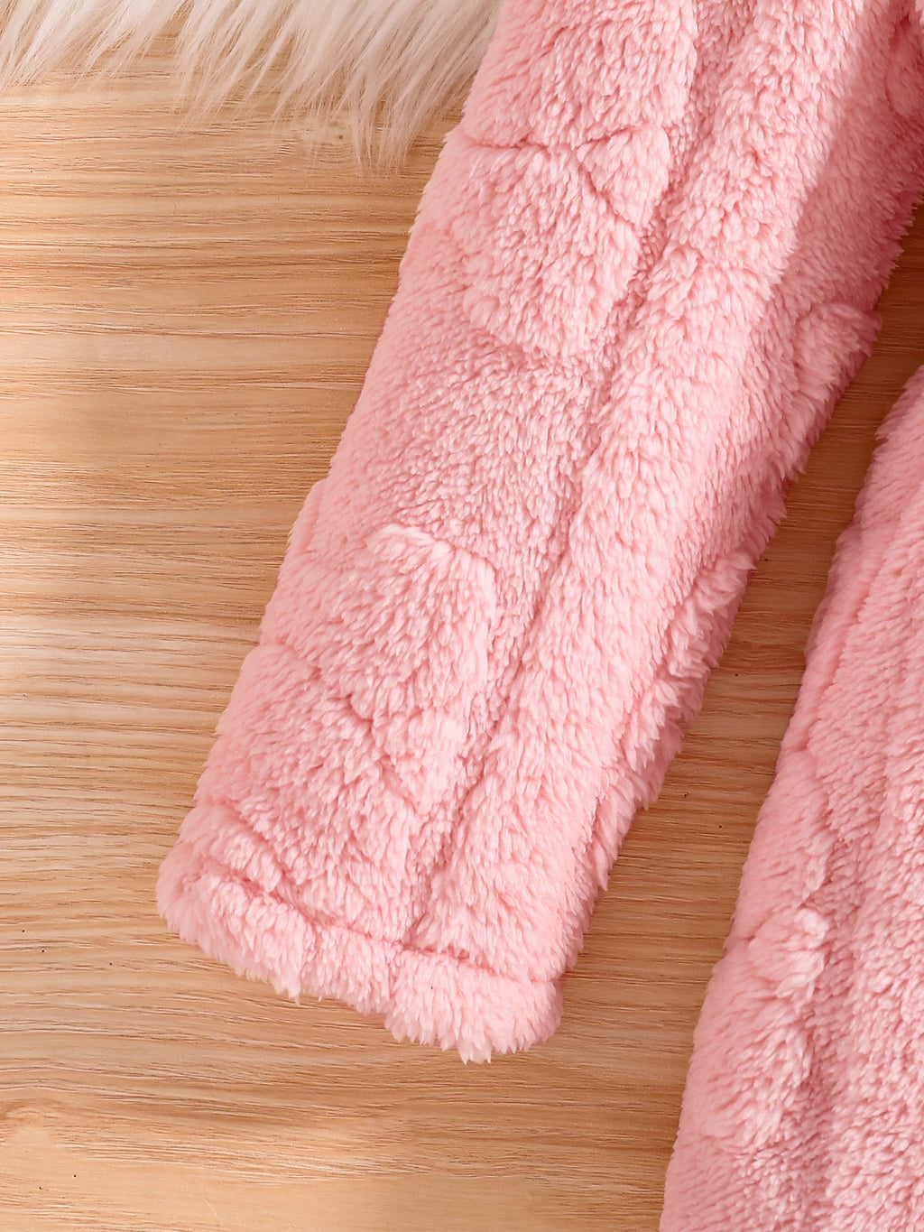 Lia | Girl Children's Fashion Bathrobe Home Casual Warm Pink Velour Cape 4-8Y