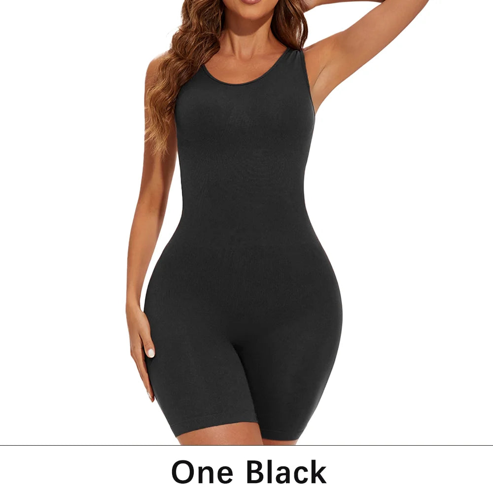 Lia | Bodysuits Full Coverage Shapewear Thigh Slimming Bodysuit Wide Shoulder Body Shaper Jumpsuit Seamless Shapers Slimmer