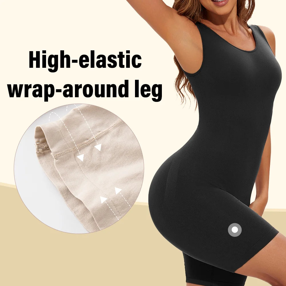 Lia | Bodysuits Full Coverage Shapewear Thigh Slimming Bodysuit Wide Shoulder Body Shaper Jumpsuit Seamless Shapers Slimmer