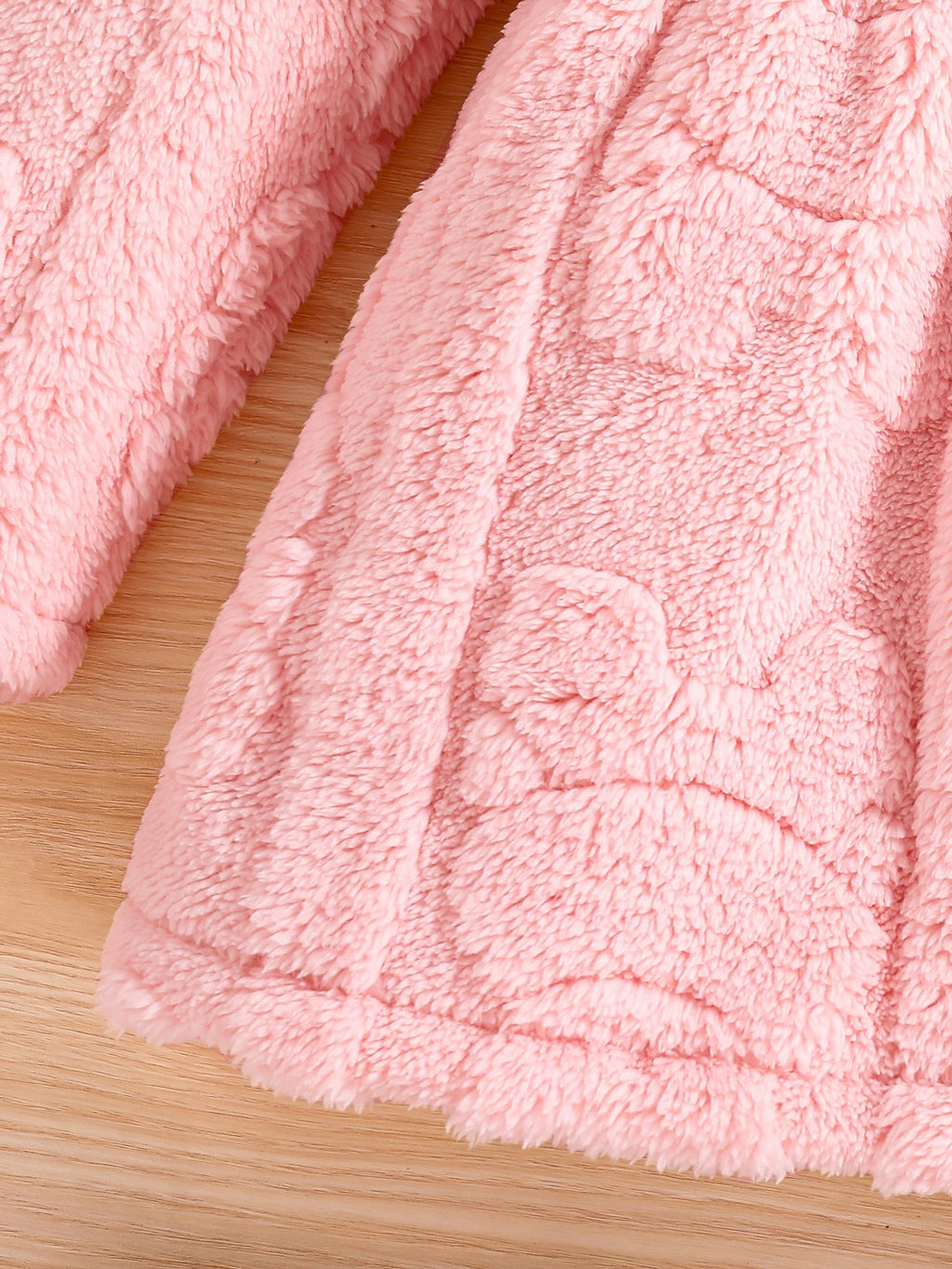 Lia | Girl Children's Fashion Bathrobe Home Casual Warm Pink Velour Cape 4-8Y