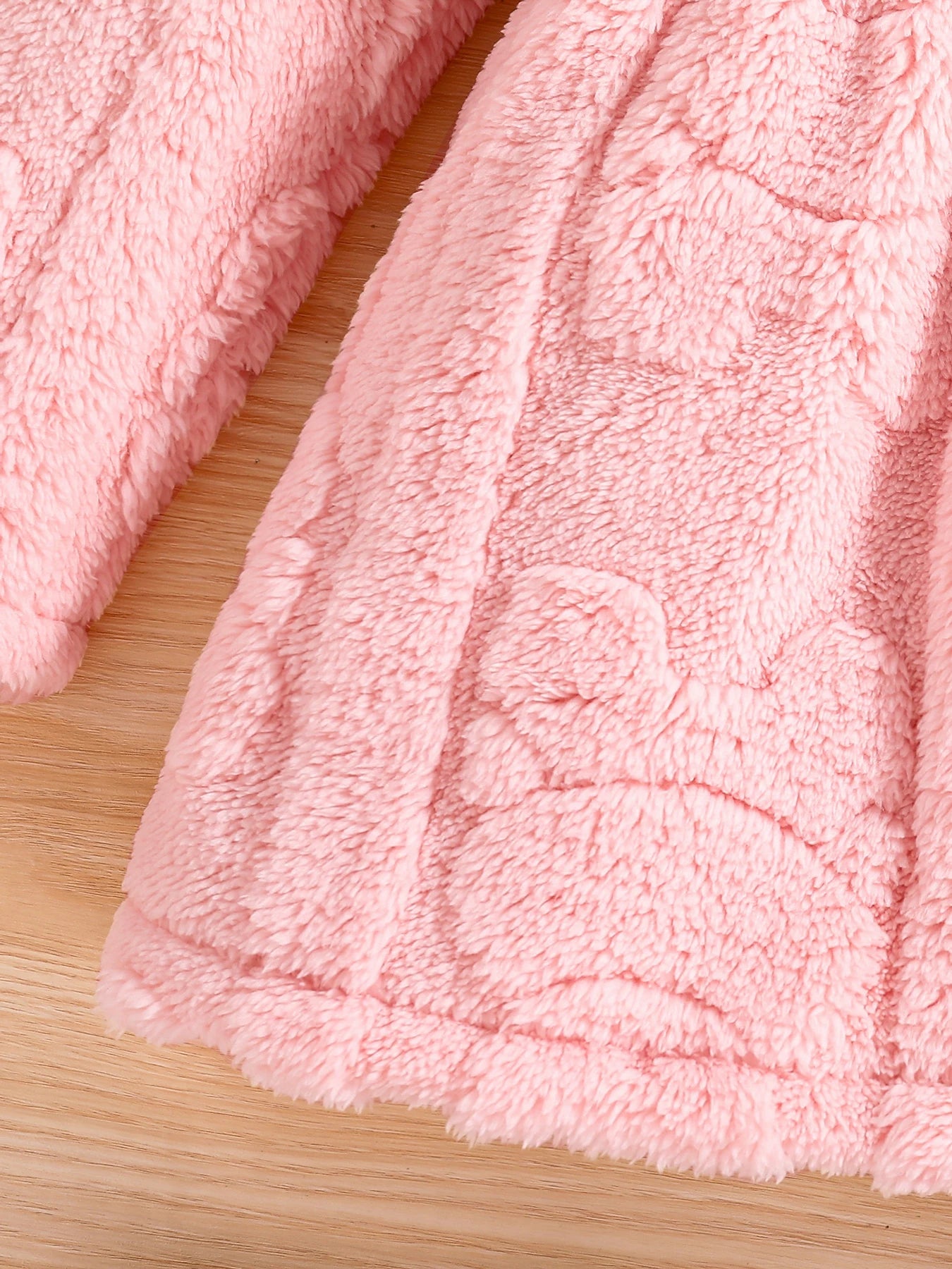 Lia | Girl Children's Fashion Bathrobe Home Casual Warm Pink Velour Cape 4-8Y