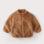 Charlie | Solid Color Fashion Kids Plush Jacket Autumn Winter Warm Baby Girl Boy Casual Coat Outerwear Children's Clothing Toddler Outerwear