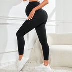 Isa | Maternity leggings with high waist Maternity clothing for pregnant women Belly support Knitted leggings Body pants