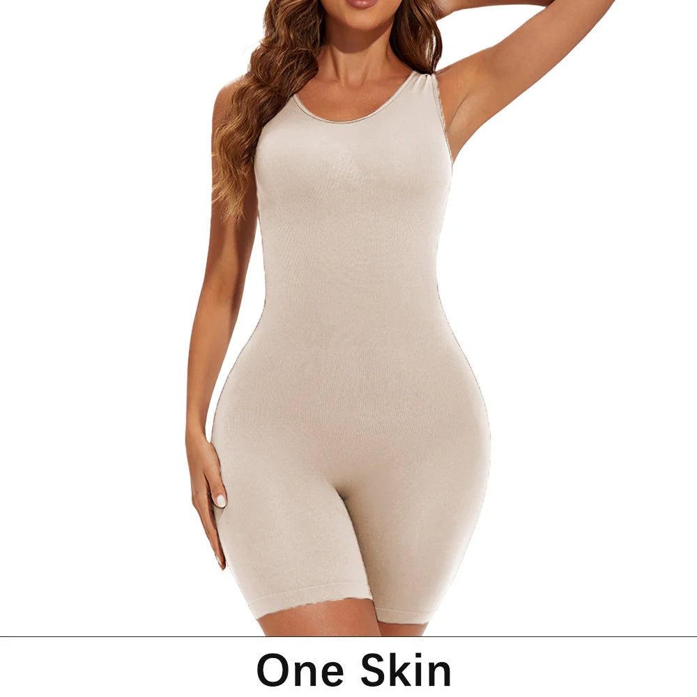 Lia | Bodysuits Full Coverage Shapewear Thigh Slimming Bodysuit Wide Shoulder Body Shaper Jumpsuit Seamless Shapers Slimmer