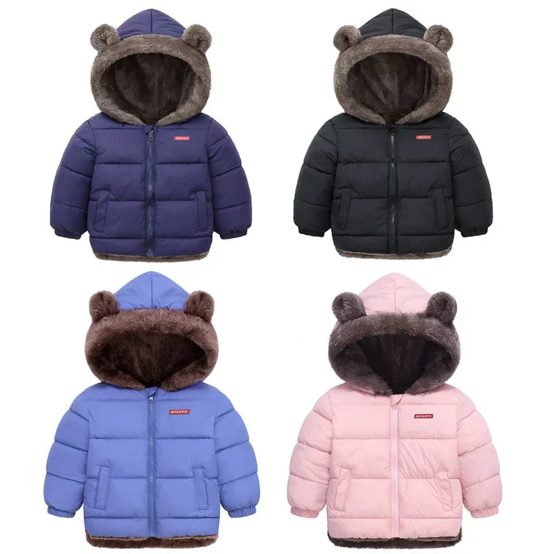 Charlie | Boys Girls Thick Jackets Winter Children Padded Fleece Warm Coats Kids Cotton Outerwear with Hood Children's Clothing Snowsuit