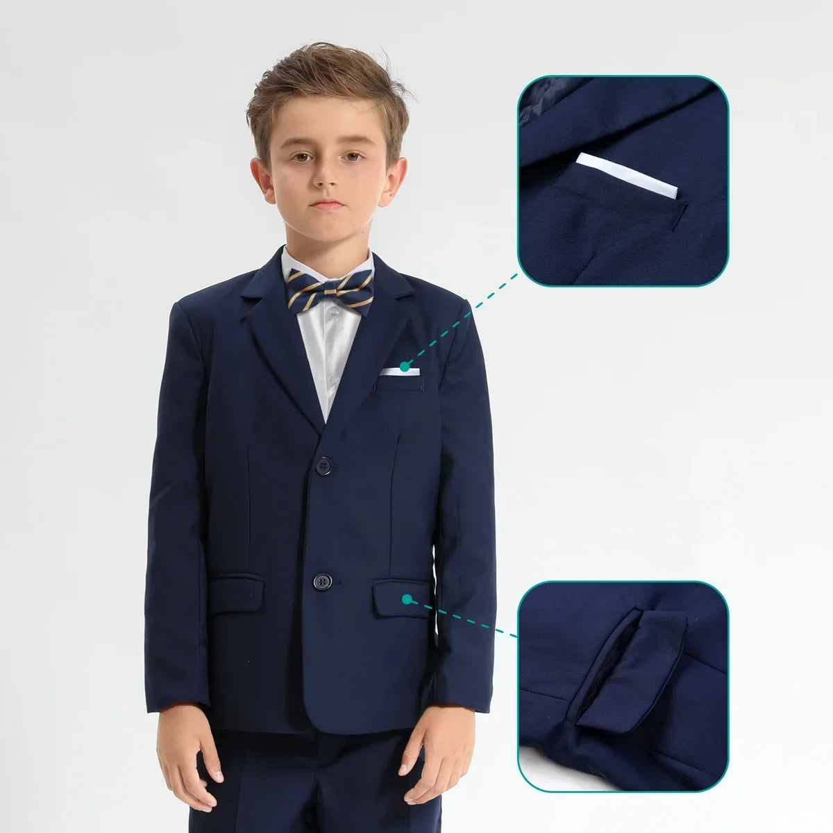 Cody | Boys Clothing Suit for Child Outfit  Party Blazer Wedding Ceremony Flower Piano Performance Birthday Gift Set 3 Pieces