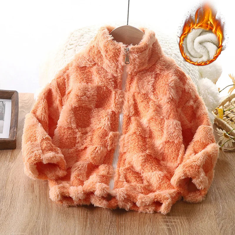 Charlie | Kids Winter Thick Jackets Children Outerwear Boys Girls Warm Fleece Coat Baby Jackets Baby Stand Collar Zipper Vest Jacket