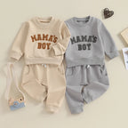 Mama's Boy | 0-3Y newborn toddler baby boy autumn winter outfits letter crewneck sweatshirt casual pants set 2 pieces clothing