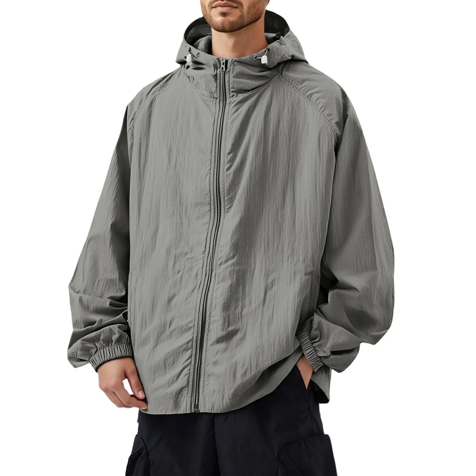Liam | Men's Outdoor Casual Loose Sun Protection Clothing Punch Coat Waterproof Quick-Drying Loose Hooded Jacket.