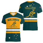 Australia Kangaroo Pattern T-Shirt Men Women 3D Printed Animal T-Shirt Sport V-Neck Short Sleeve Tops Summer Tennis Football T-Shirts