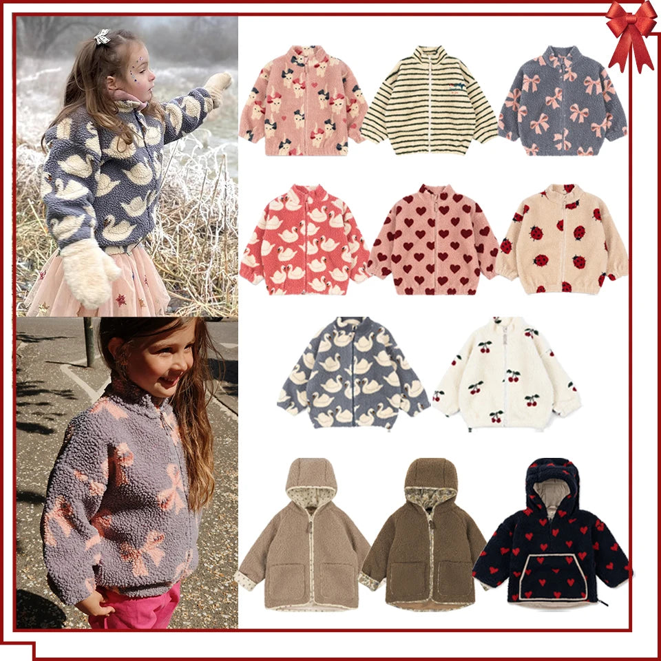 Jessy | Winter Children Cotton Warm Outerwear Clothing Girls Print Jackets Baby Boys Plus Fleece Jackets Children's Clothing