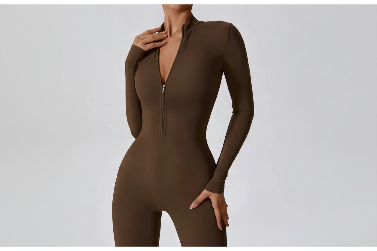 Claire - Long-Sleeve Sporty Jumpsuit