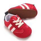 ISA | Newborn Baby Classic Sneakers Letters Splicing Baby Casual Shoe Non-slip Hundred Walking Baby Boys Girls Baby Shoes 0-18 Months