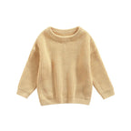 ISA | Suefunskry Newborn Baby Girl Boy Knitted Long Sleeve Autumn Winter Sweater Solid Loose Sweater Casual Tops Kids Clothing 3M-5Y