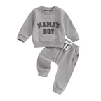 Mama's Boy | 0-3Y newborn toddler baby boy autumn winter outfits letter crewneck sweatshirt casual pants set 2 pieces clothing
