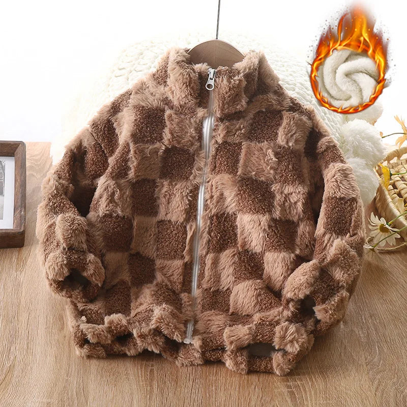 Charlie | Kids Winter Thick Jackets Children Outerwear Boys Girls Warm Fleece Coat Baby Jackets Baby Stand Collar Zipper Vest Jacket