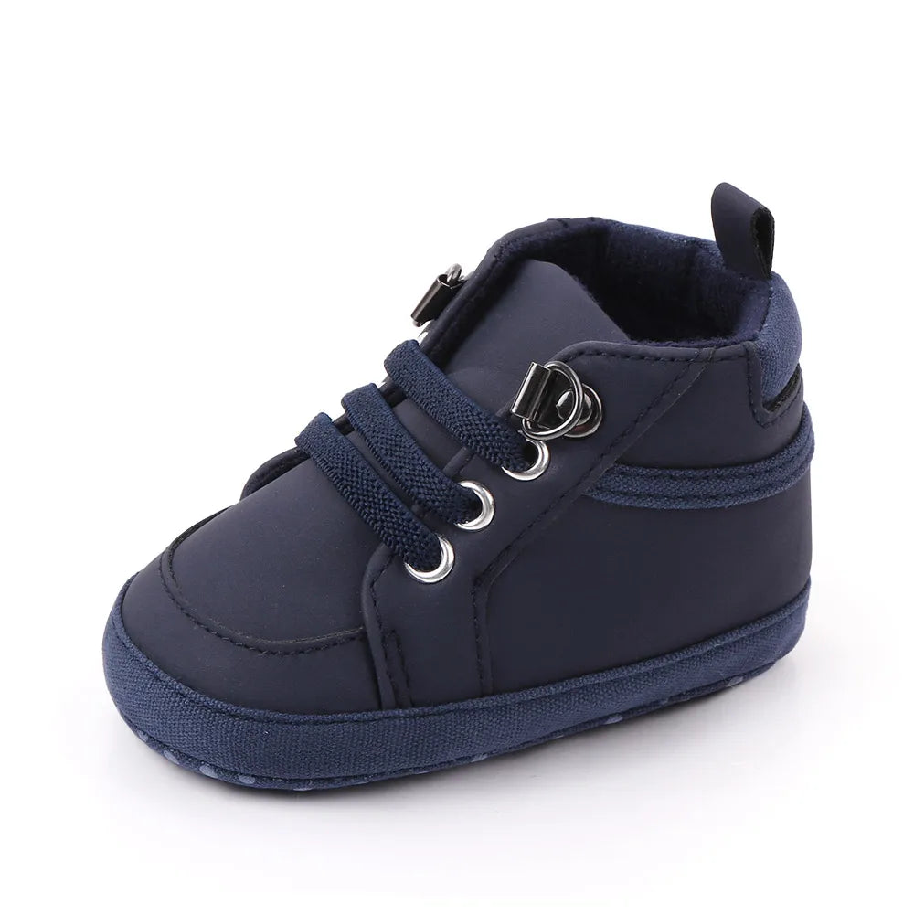 ISA | Baby Casual Shoes Ankle-covering Little Boots for 0-1 Year Toddler Boys Outdoor Prewalking.