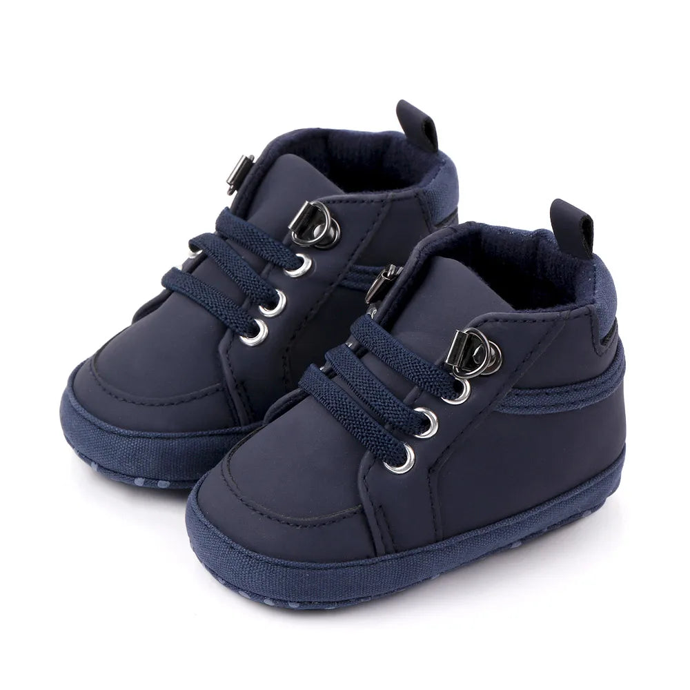 ISA | Baby Casual Shoes Ankle-covering Little Boots for 0-1 Year Toddler Boys Outdoor Prewalking.