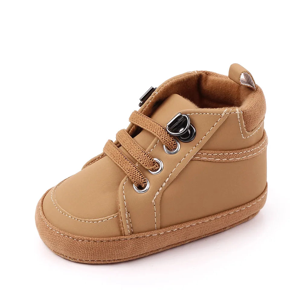ISA | Baby Casual Shoes Ankle-covering Little Boots for 0-1 Year Toddler Boys Outdoor Prewalking.