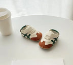 ISA | Newborn Baby Classic Sneakers Letters Splicing Baby Casual Shoe Non-slip Hundred Walking Baby Boys Girls Baby Shoes 0-18 Months