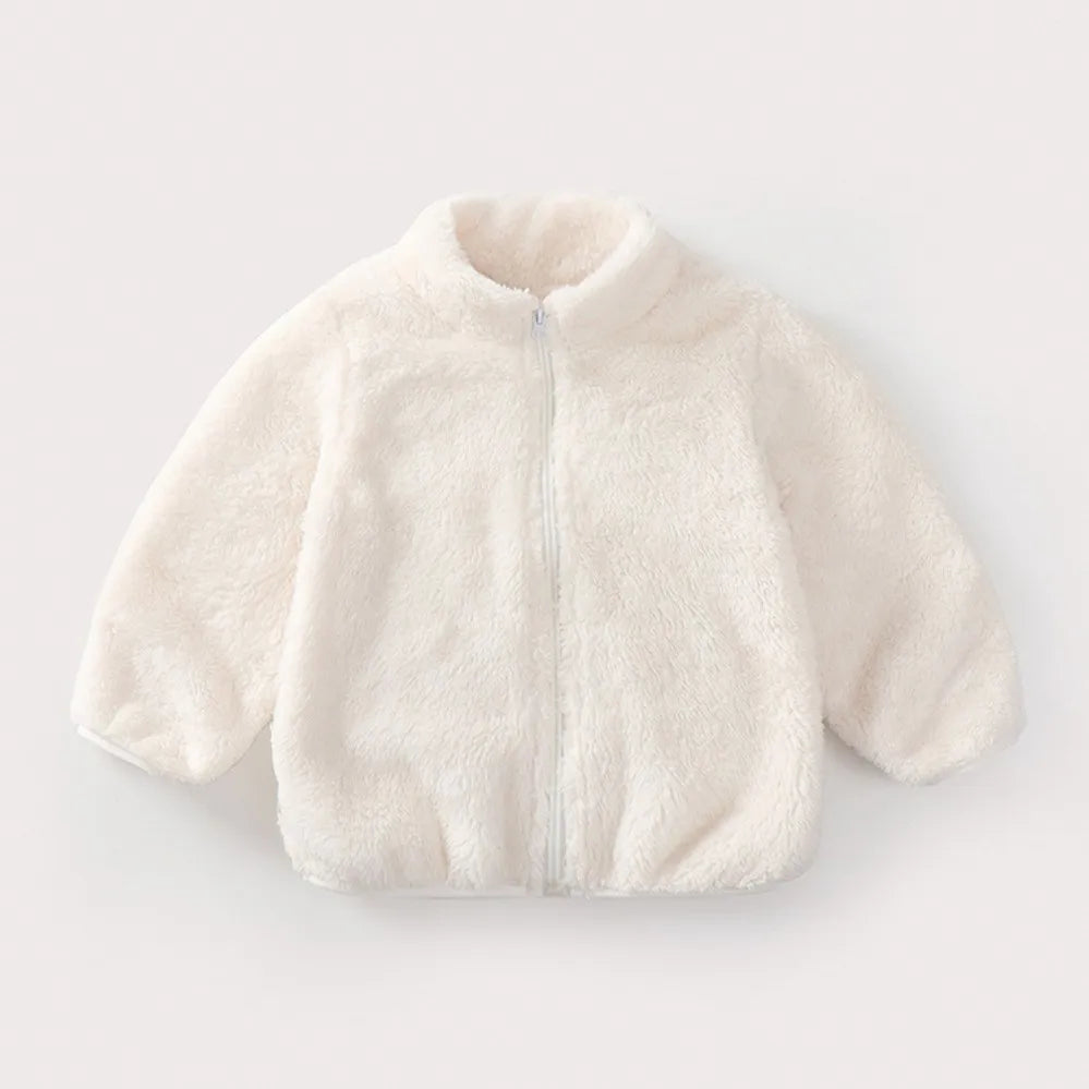 Charlie | Solid Color Fashion Kids Plush Jacket Autumn Winter Warm Baby Girl Boy Casual Coat Outerwear Children's Clothing Toddler Outerwear