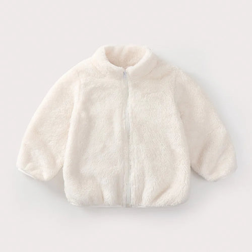 Charlie | Solid Color Fashion Kids Plush Jacket Autumn Winter Warm Baby Girl Boy Casual Coat Outerwear Children's Clothing Toddler Outerwear