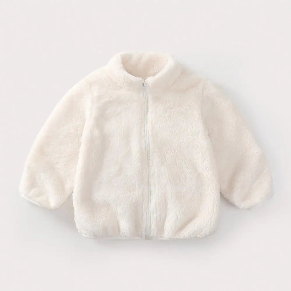 Charlie | Solid Color Fashion Kids Plush Jacket Autumn Winter Warm Baby Girl Boy Casual Coat Outerwear Children's Clothing Toddler Outerwear