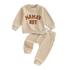 Mama's Boy | 0-3Y newborn toddler baby boy autumn winter outfits letter crewneck sweatshirt casual pants set 2 pieces clothing