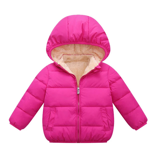 Charlie |  Baby Children Jackets Winter Thick Jackets for Boys Warm Plush Thicker Outerwear for Girls Fur Hood Children's Clothing Snowsuit