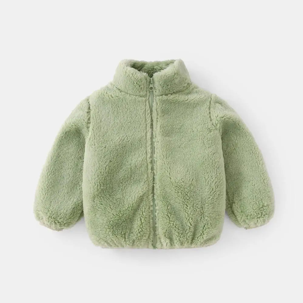 Charlie | Solid Color Fashion Kids Plush Jacket Autumn Winter Warm Baby Girl Boy Casual Coat Outerwear Children's Clothing Toddler Outerwear