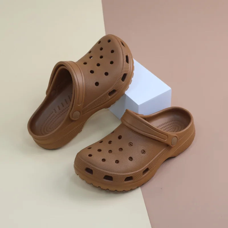 Perforated Shoes for Women - Non-Slip, Odor-Resistant, Heel-Raising, Outdoor & Casual Slippers for Couples